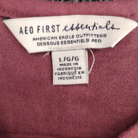 AEO Mauve Suede High Neck Lace Up Sides Crop Tank Top Large - Picture 12 of 16